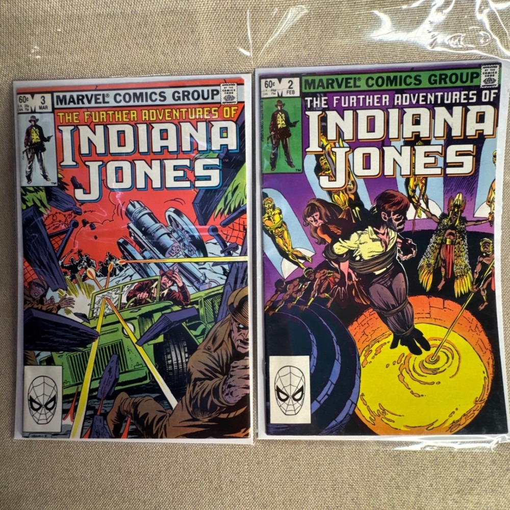 The Further Adventures of Indiana Jones #2 #3 Lot Marvel Comics 1983 Direct